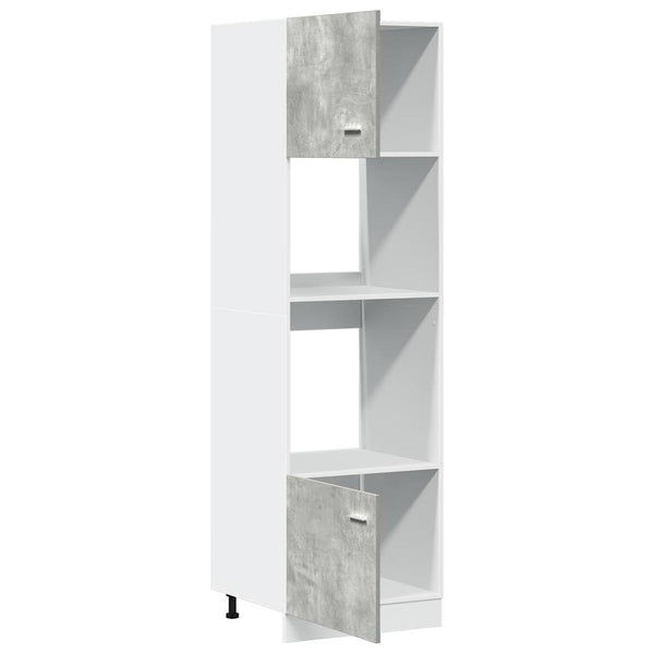 Mikrowellenunterschrank Pompilas in Betongrau, 60x57x207 cm (Spanplatte)