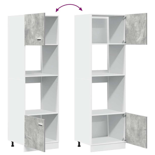 Mikrowellenunterschrank Pompilas in Betongrau, 60x57x207 cm (Spanplatte)