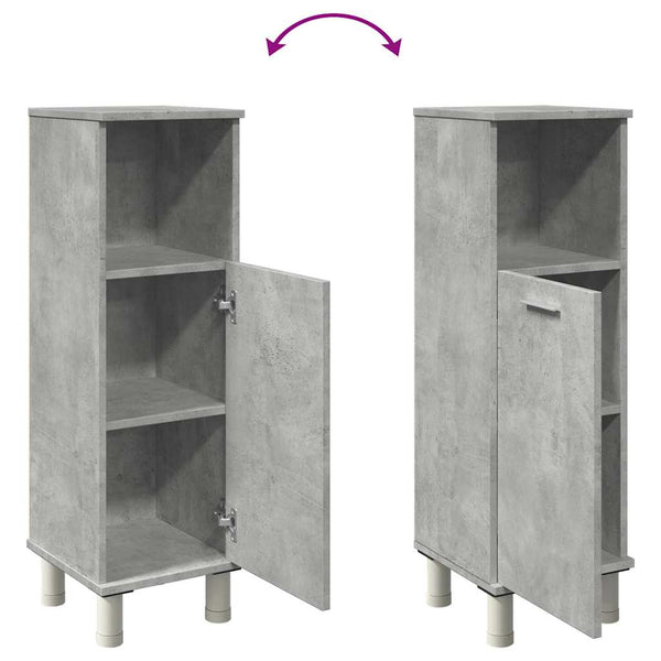 Betongrauer Badschrank Alecolina 30x30x95cm (Spanplatte)