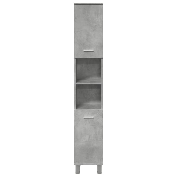 Betongrauer Badezimmerschrank Staji 30x30x179cm (Spanplatte)