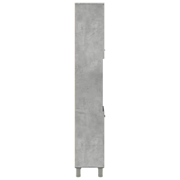 Betongrauer Badezimmerschrank Staji 30x30x179cm (Spanplatte)