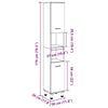 Betongrauer Badezimmerschrank Staji 30x30x179cm (Spanplatte)