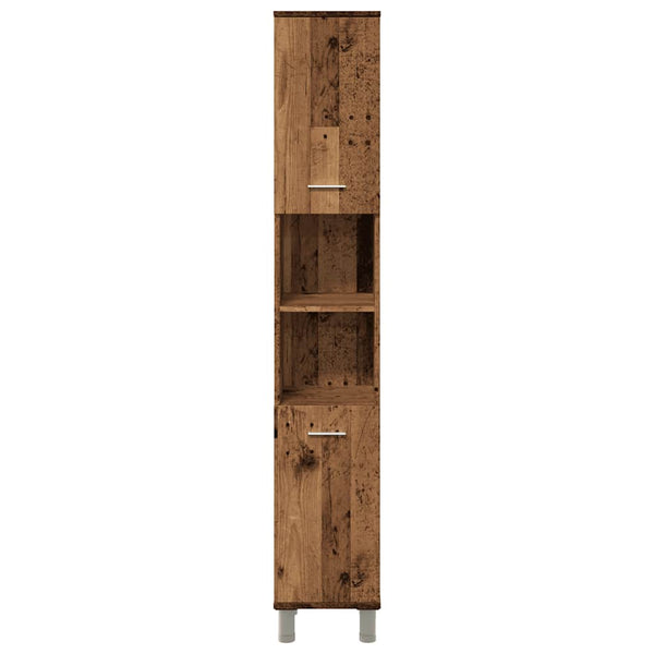Alte Holz-Badezimmerschrank Staji 30x30x179cm (Spanplatte)