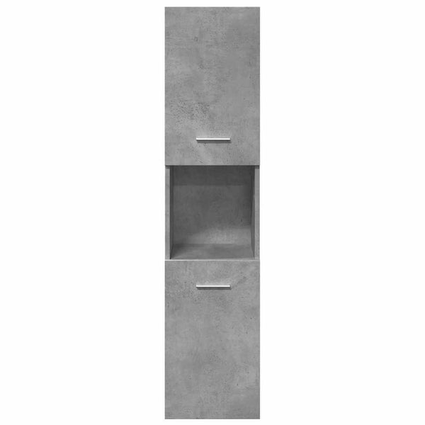 Badezimmerschrank Anghil 30x30x130cm betongrau (Spanplatte)
