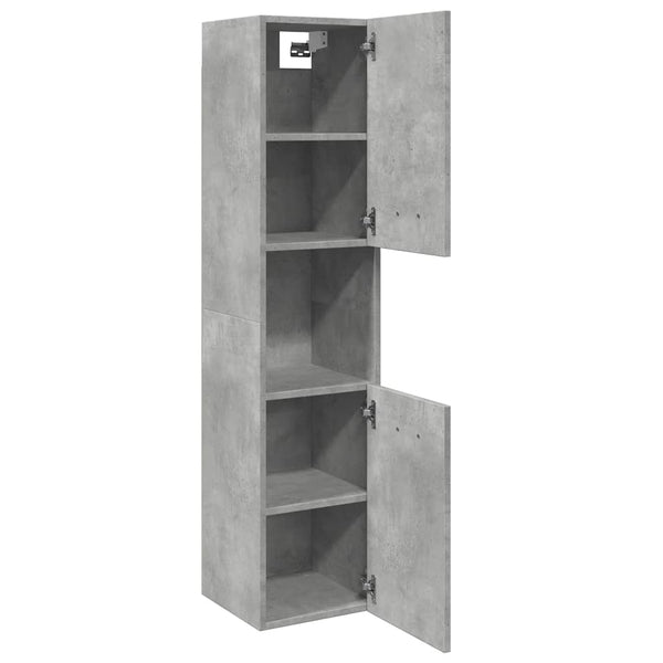 Badezimmerschrank Anghil 30x30x130cm betongrau (Spanplatte)