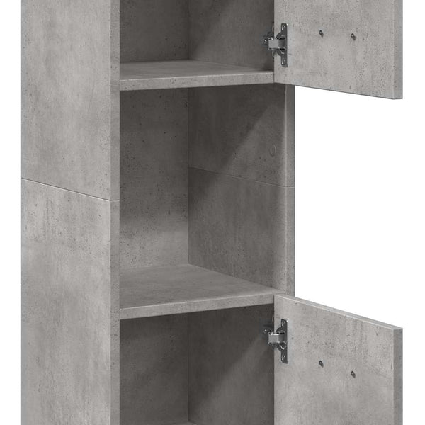 Badezimmerschrank Anghil 30x30x130cm betongrau (Spanplatte)