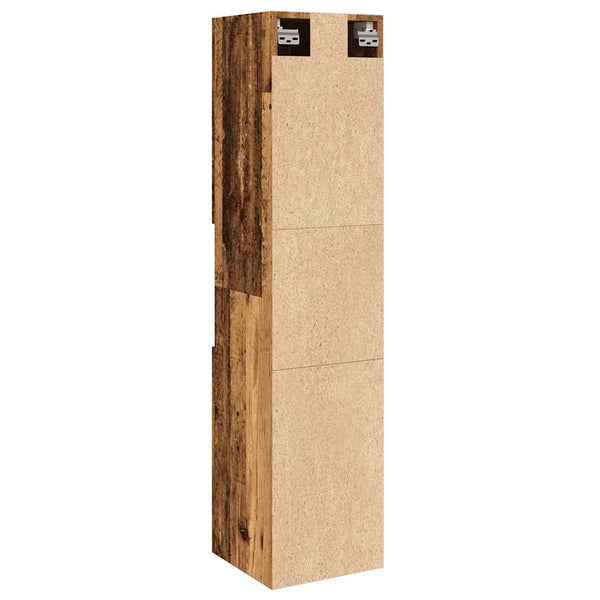 Vanha puu kylpyhuoneen seinäkaappi Anghil 30x30x130cm (puinen)