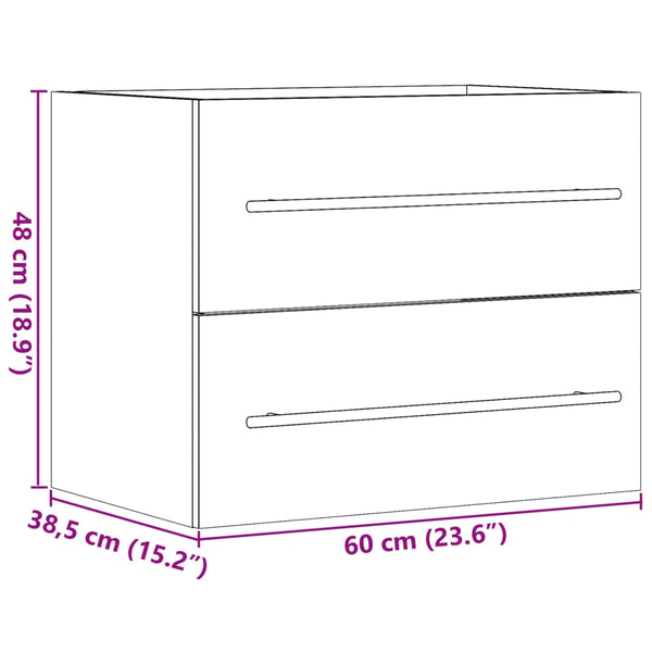 Waschtischunterschrank Betongrau Sydnee 60x38,5x48cm (Spanplatte)