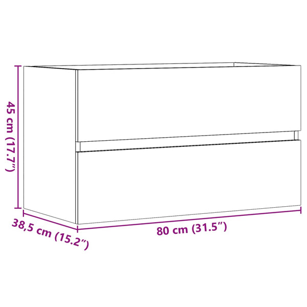 Badezimmer-Wandschrank Altholz 80x38,5x45 cm Holzwerkstoff