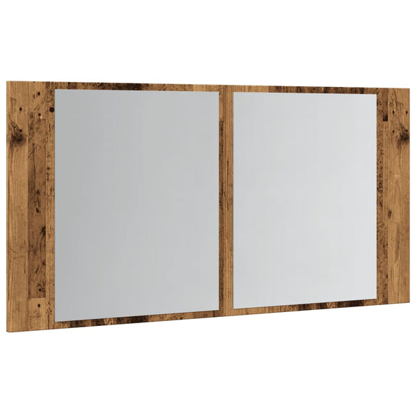 Vintage Holz LED Spiegelschrank Delicia 90x12x45cm (Holz)