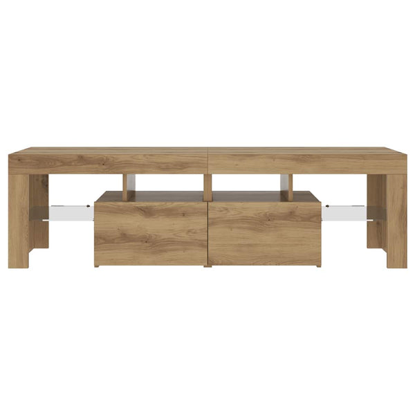 Handwerklicher TV-Schrank aus Eiche mit LED-Beleuchtung Grozdana 140x36,5x40cm