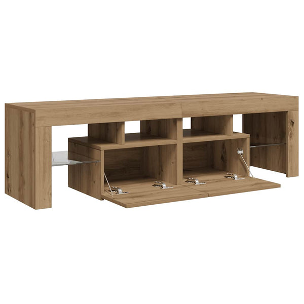 Handwerklicher TV-Schrank aus Eiche mit LED-Beleuchtung Grozdana 140x36,5x40cm
