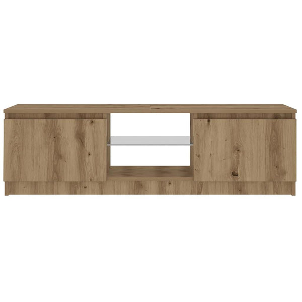 Handgefertigter Eichen-TV-Schrank mit LED-Beleuchtung Dondos 120x30x36cm