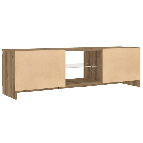 Handgefertigter Eichen-TV-Schrank mit LED-Beleuchtung Dondos 120x30x36cm