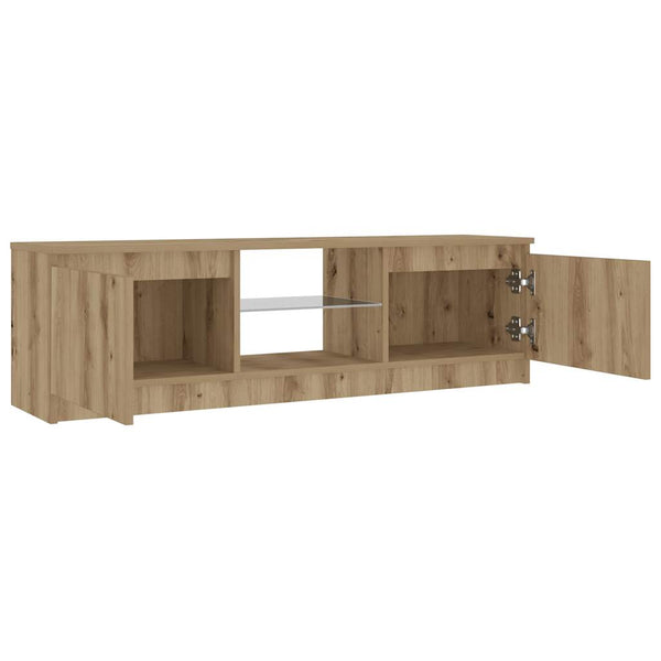Handgefertigter Eichen-TV-Schrank mit LED-Beleuchtung Dondos 120x30x36cm