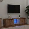 Handgefertigter Eichen-TV-Schrank mit LED-Beleuchtung Dondos 120x30x36cm