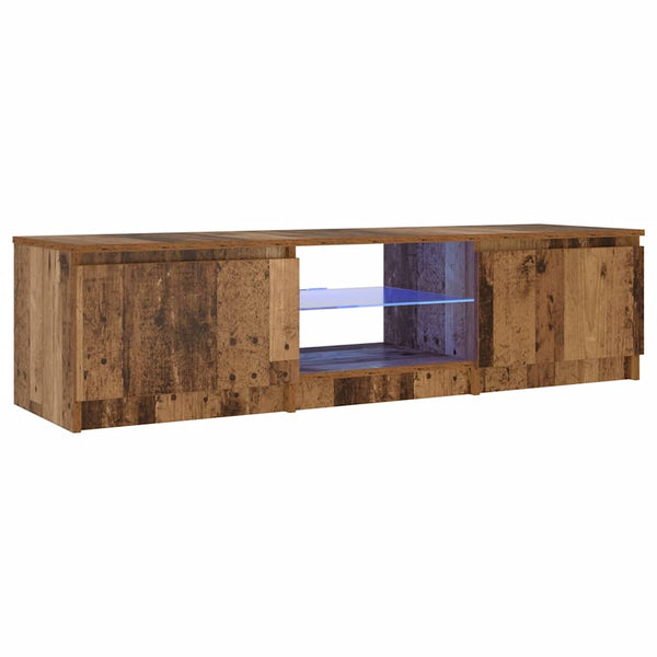 TV-Schrank mit LED-Beleuchtung Dondos 140x40x35,5cm (Altholz, Holzwerkstoff)