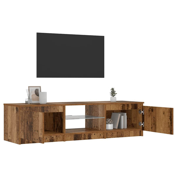 TV-Schrank mit LED-Beleuchtung Dondos 140x40x35,5cm (Altholz, Holzwerkstoff)
