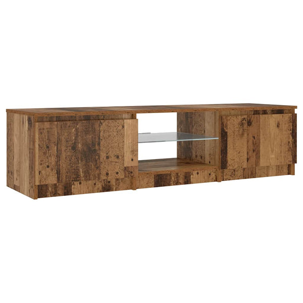 TV-Schrank mit LED-Beleuchtung Dondos 140x40x35,5cm (Altholz, Holzwerkstoff)