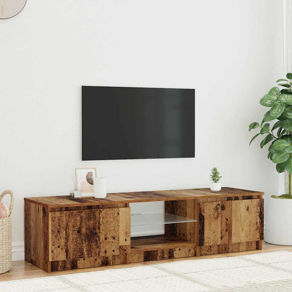 TV-Schrank mit LED-Beleuchtung Dondos 140x40x35,5cm (Altholz, Holzwerkstoff)
