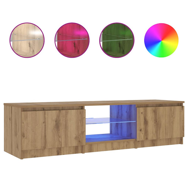 TV-Schrank mit LED-Beleuchtung Dondos (handwerkliche Eiche)