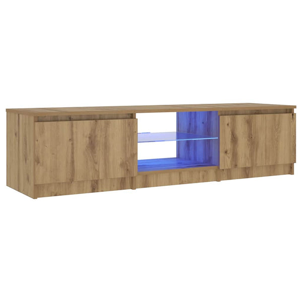 TV-Schrank mit LED-Beleuchtung Dondos (handwerkliche Eiche)