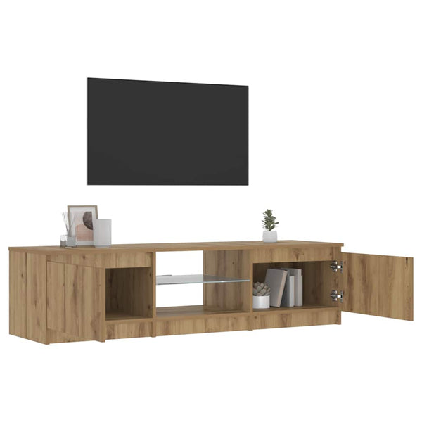 TV-Schrank mit LED-Beleuchtung Dondos (handwerkliche Eiche)