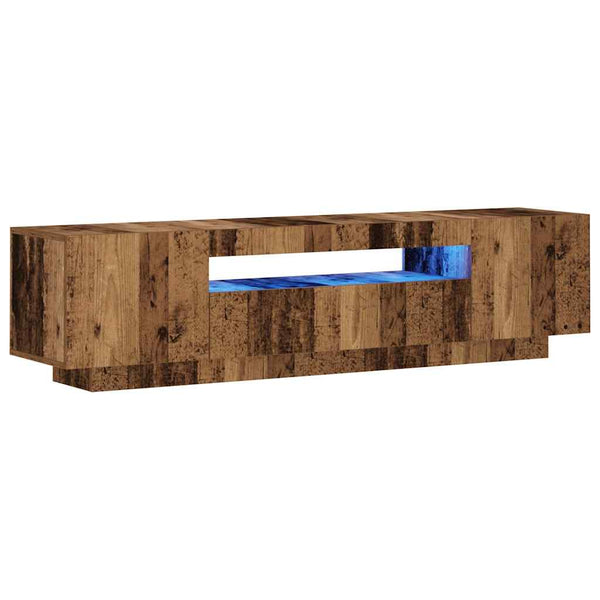 Altes Holz-TV-Schrank mit LED-Beleuchtung Filantropia 160x35x40cm (Holzwerkstoff)