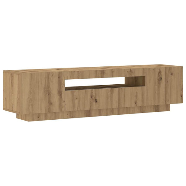 TV-Schrank aus Eiche Massivholz mit LED-Beleuchtung Filantropia 160x35x40cm