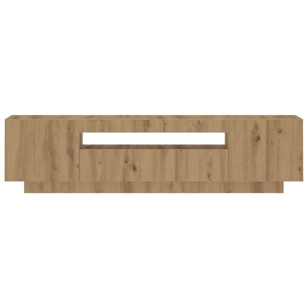 TV-Schrank aus Eiche Massivholz mit LED-Beleuchtung Filantropia 160x35x40cm