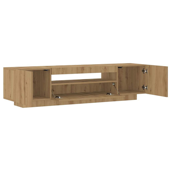 TV-Schrank aus Eiche Massivholz mit LED-Beleuchtung Filantropia 160x35x40cm