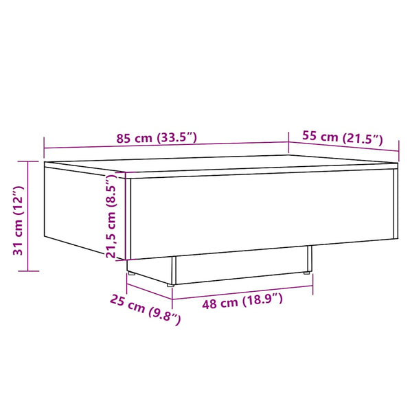 Alter Couchtisch Carlene 85x55x31cm (Spanplatte)