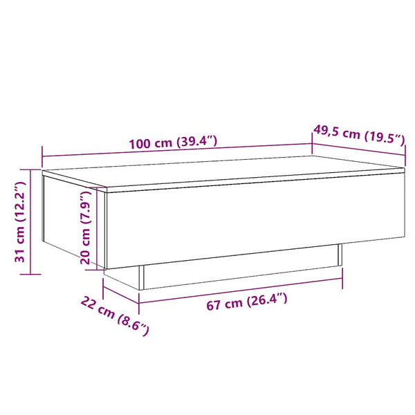 Beistelltisch Hordei aus Altholz 100x49,5x31cm (Holz)