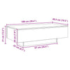 Handgefertigter Couchtisch Hordei aus Eiche 100x49,5x31cm (Holz)