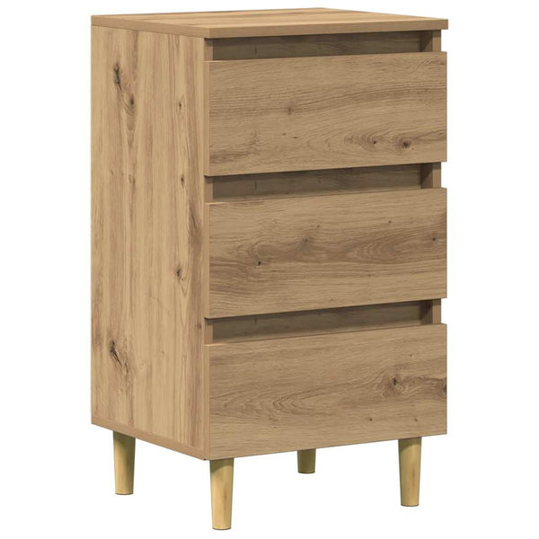 Nachttisch aus massivem Eichenholz Stanculea 40x35x69cm (Holz)