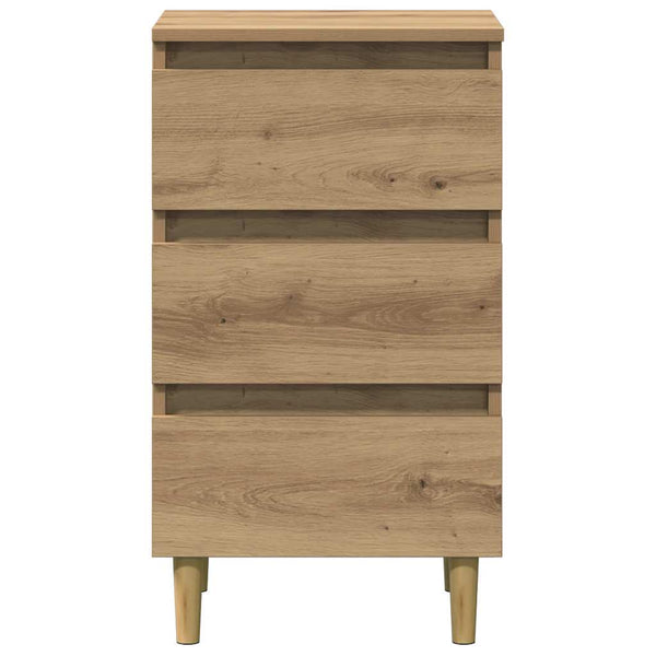Nachttisch aus massivem Eichenholz Stanculea 40x35x69cm (Holz)