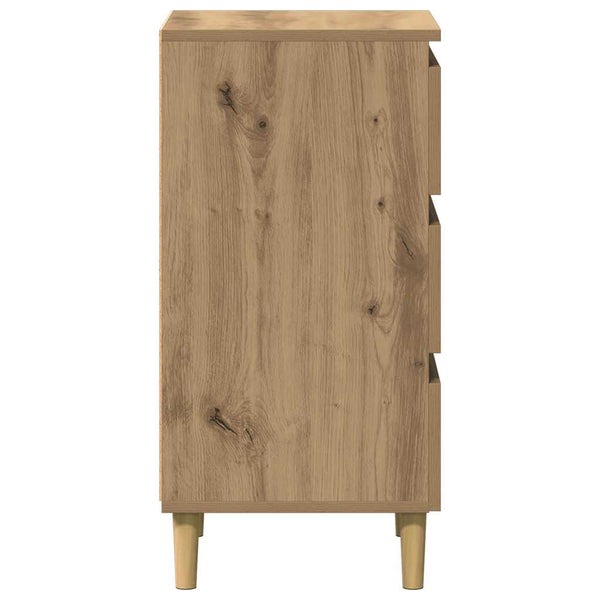 Nachttisch aus massivem Eichenholz Stanculea 40x35x69cm (Holz)