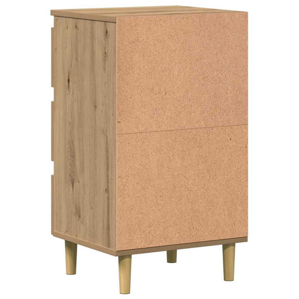 Nachttisch aus massivem Eichenholz Stanculea 40x35x69cm (Holz)