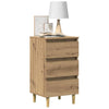 Nachttisch aus massivem Eichenholz Stanculea 40x35x69cm (Holz)