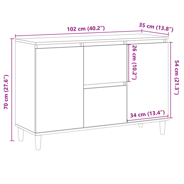 Alter Holzschrank Nedelici 102x35x70cm (Holz)