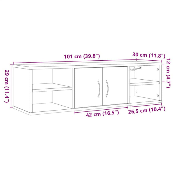 Alter Wandschrank Michelangelo 102x30x29cm (Holz)