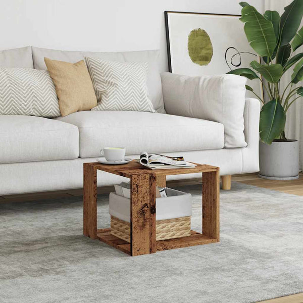 Couchtisch Tufila aus Altholz 40x40x30cm (Holz)