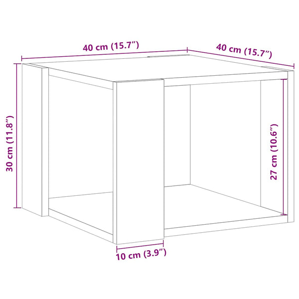 Couchtisch Tufila aus Altholz 40x40x30cm (Holz)