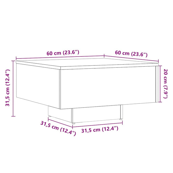 Couchtisch Dorothee aus Altholz 60x60x31,5cm (Spanplatte)