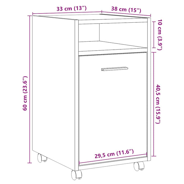 Vanha puu pyöräkaappi Kaspar 33x38x60cm (puinen)