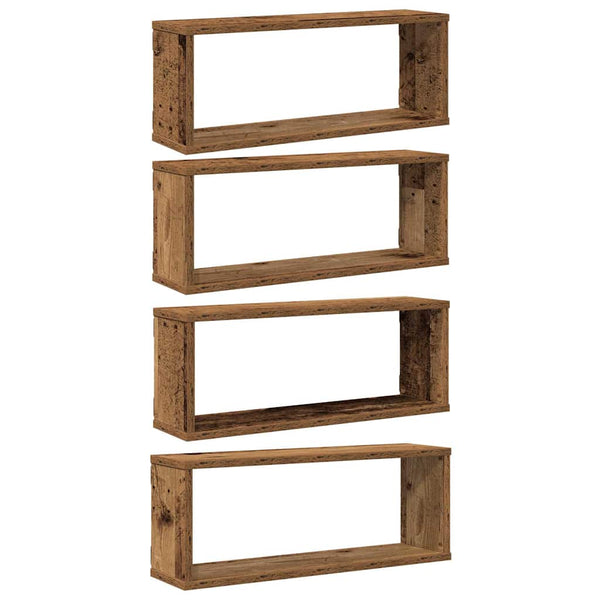 Alte Holz-Wandregale Tinculina 60x15x23cm (4 Stück Spanplatte)