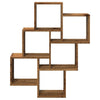Regal Varol 78x15x93cm aus Altholz und Kuben (Spanplatte)