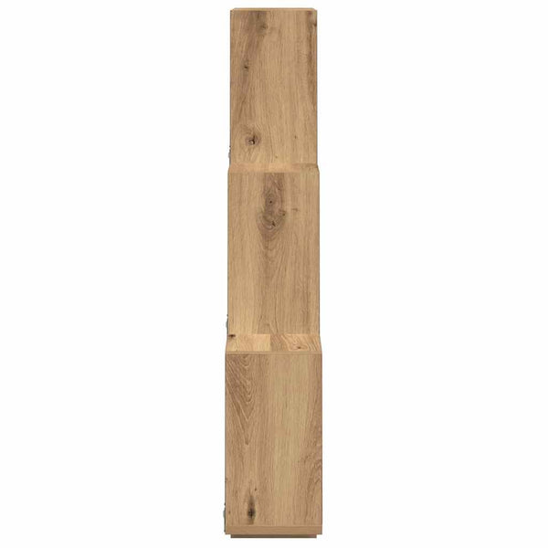 Handgefertigtes Eichenholz-Kubus-Wandregal Varol 78x15x93cm (Spanplatte)
