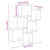 Handgefertigtes Eichenholz-Kubus-Wandregal Varol 78x15x93cm (Spanplatte)