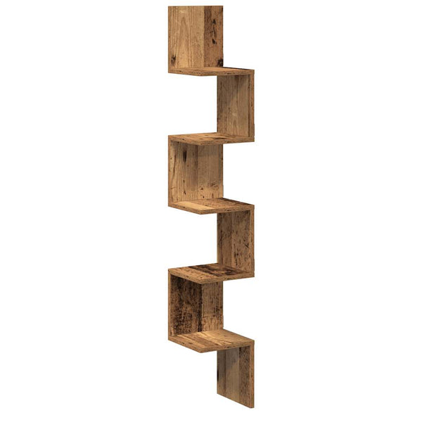 Altes Wand-Eckregal Donas 20x20x127,5cm (Spanplatte)